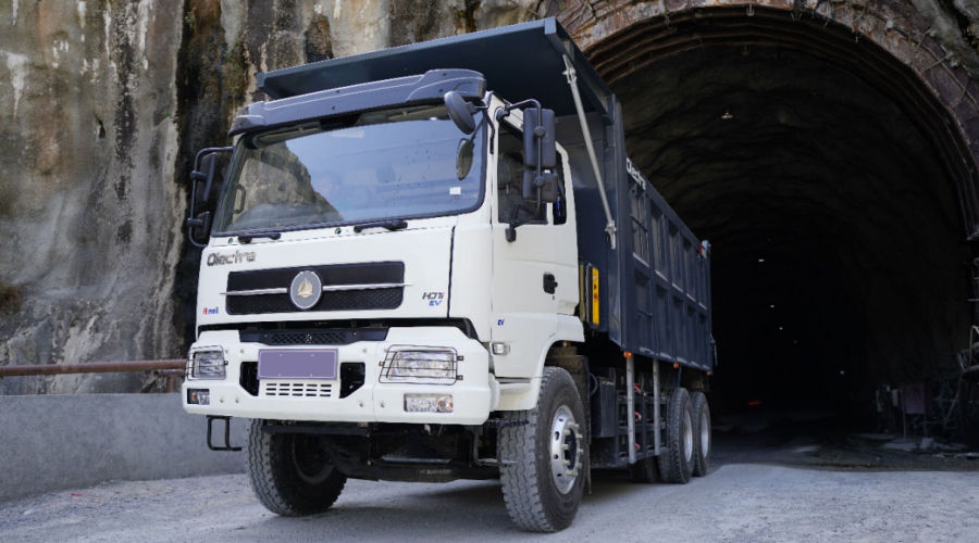 A 'double first' for Olectra's electric tipper